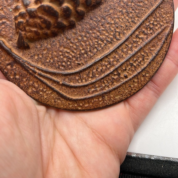 Vintage Round Clay Stone Trinket Jewelry Box Container Storage Art Decor - Picture 12 of 15